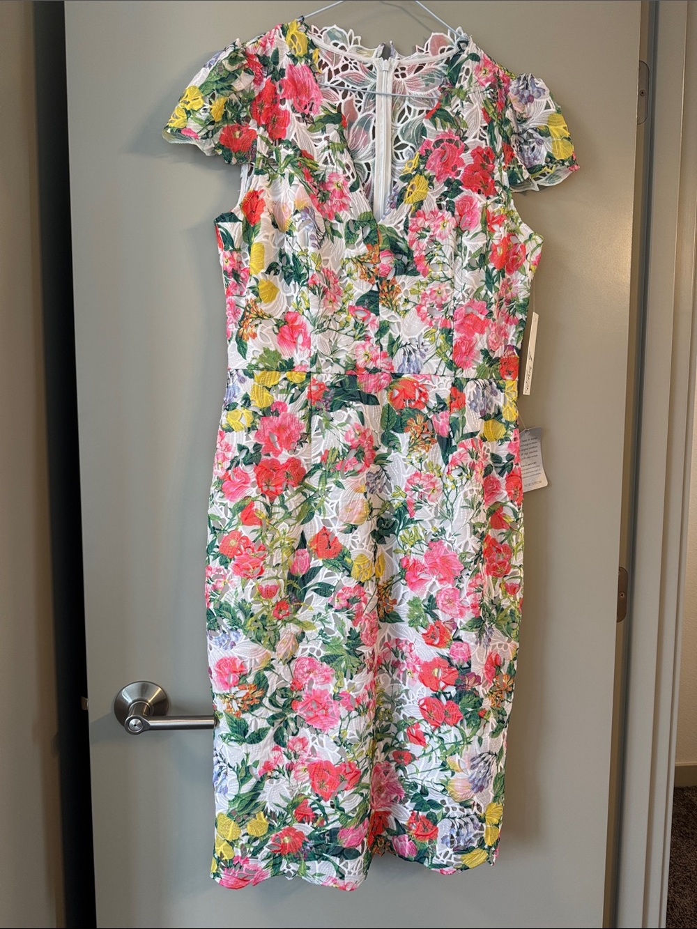 Eliza J Spring Floral Lace Sheath Dress 12
